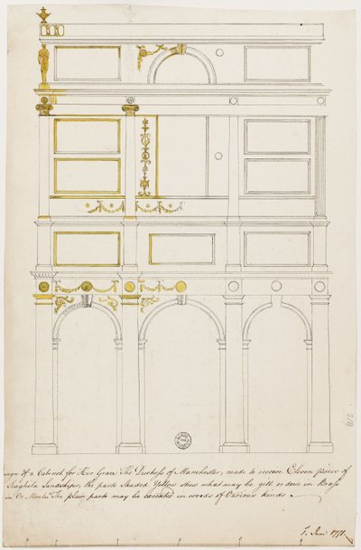 Design for the Kimbolton Cabinet by Robert Adam